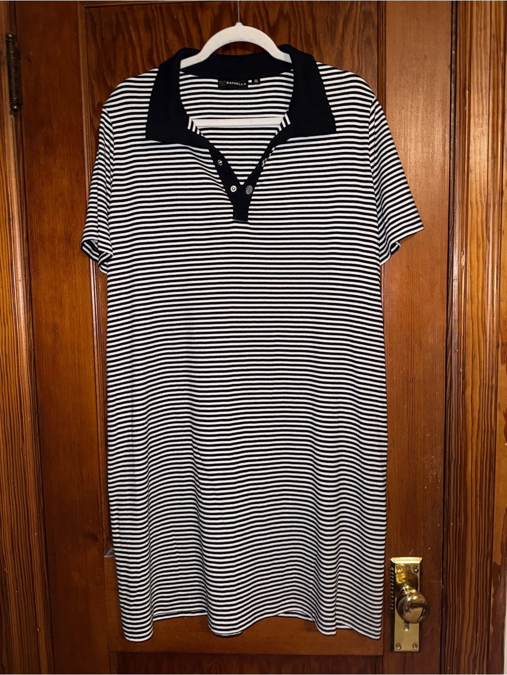 Rafaella Striped Black and White Polo Dress Size 1XL